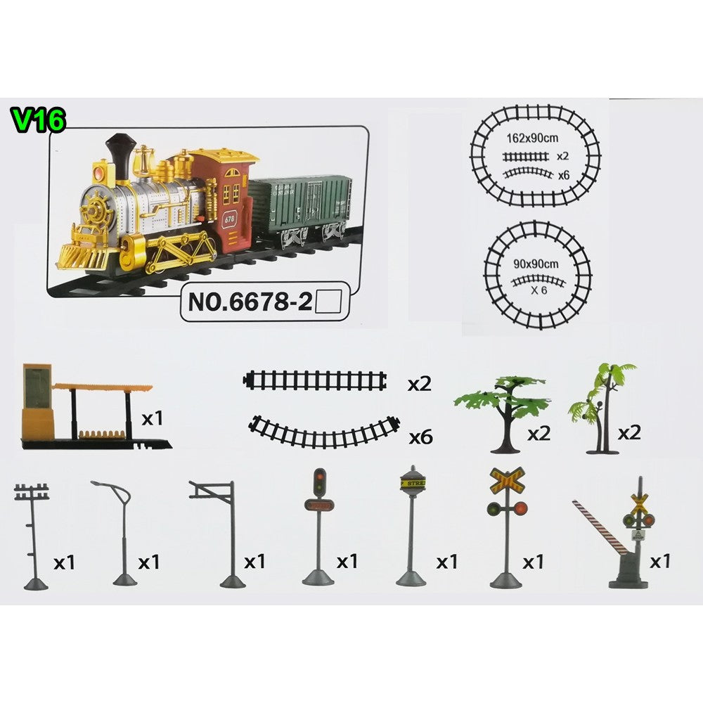 Classic Train Track | Electric Train Toy | Train Station With Decorations