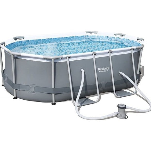BESTWAY Power Steel Oval Pool Above Ground 10ft x 6ft 7in x 2ft 9in