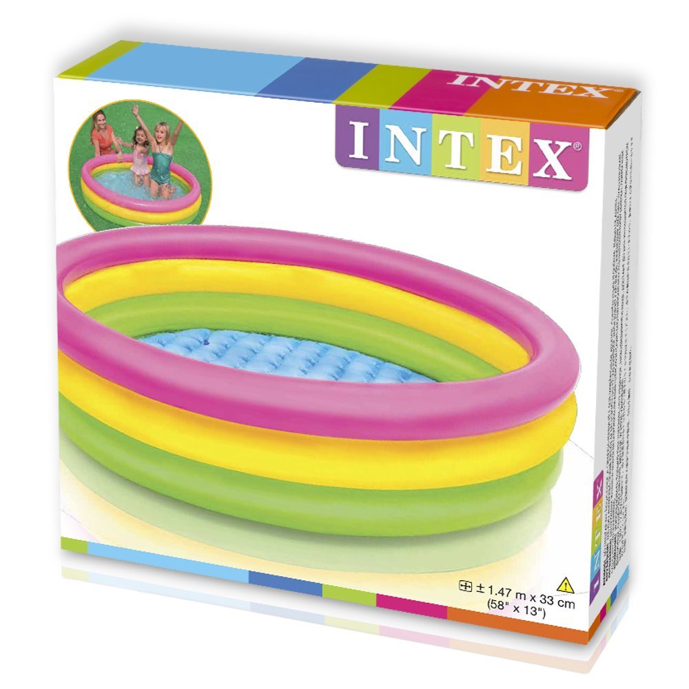 INTEX Inflatable Three Ring Splashing Pool For Children 4ft 10in x 1ft 1in