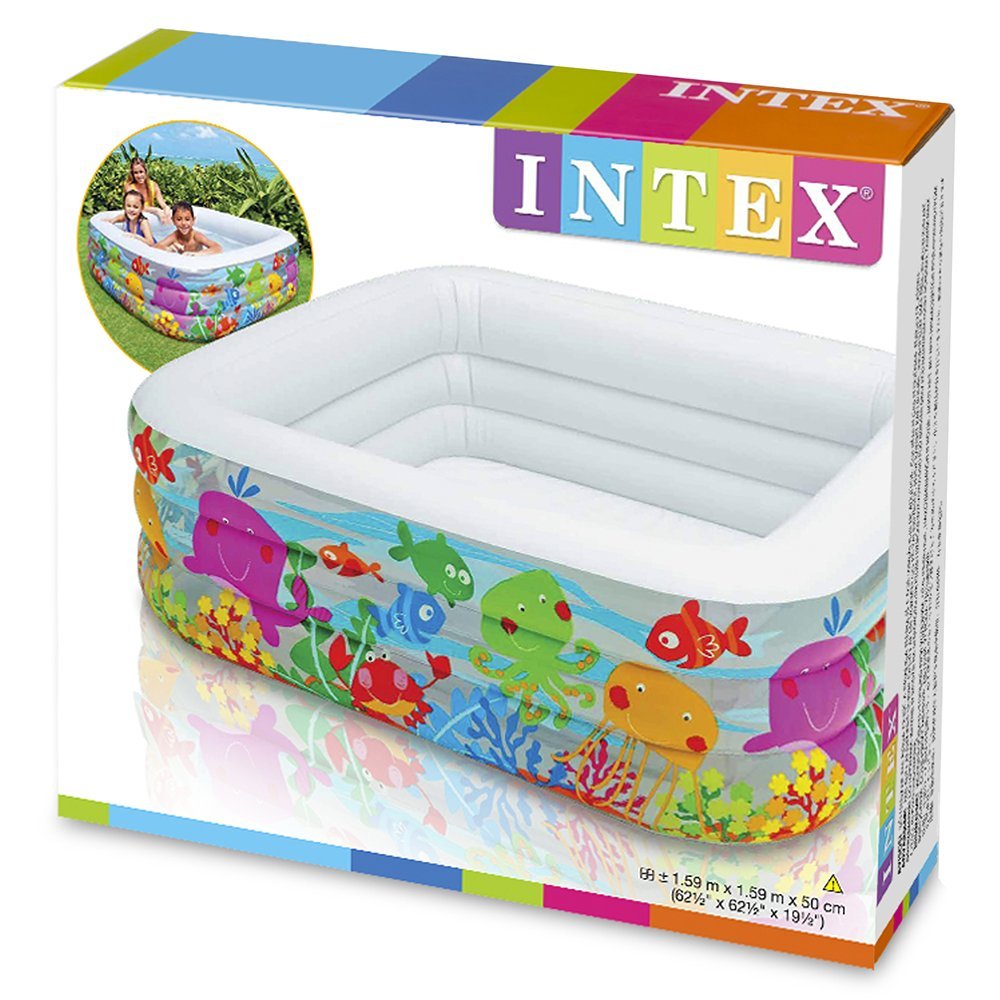 INTEX Clearview Aquarium Pool For Kids 5ft 2.5in x 5ft 2.5in x 1ft 7.5in
