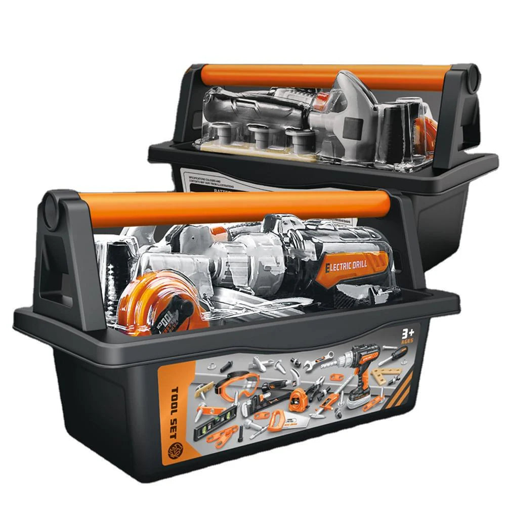 18-Piece Toolbox Set with Toy Electric Drill