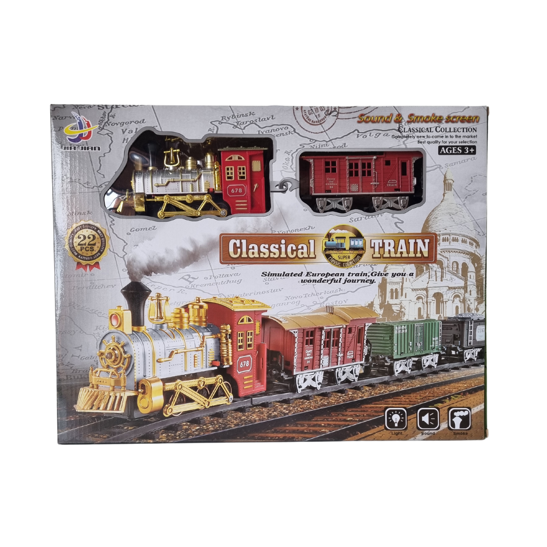 Classic Train Track | Electric Train Toy | Train Station With Decorations