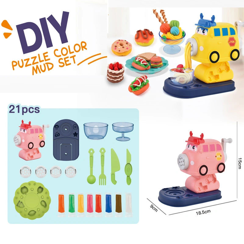 DIY Colorful Clay Play Set | Shape Clay With Machines