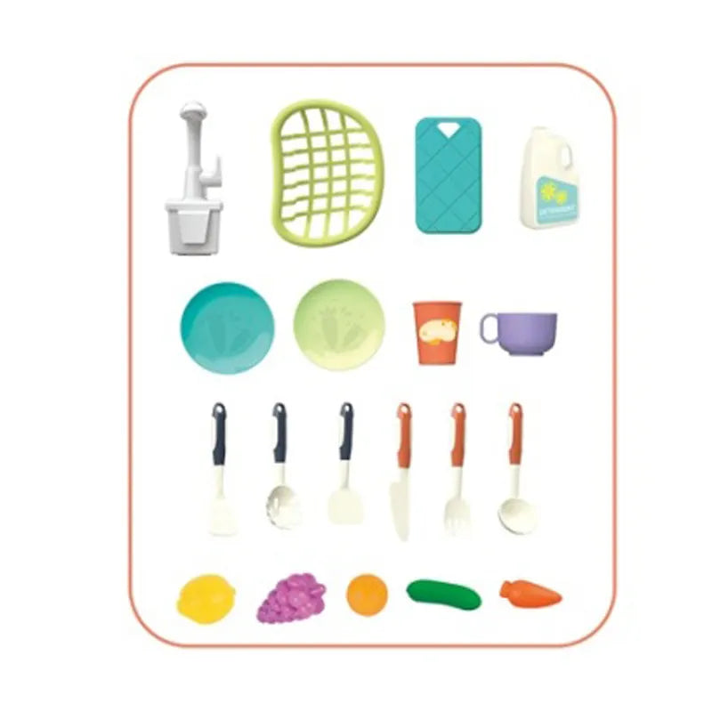 Kitchen Wash Basin 19 Pcs | Electric Dishcharge Dishwasher For Kids