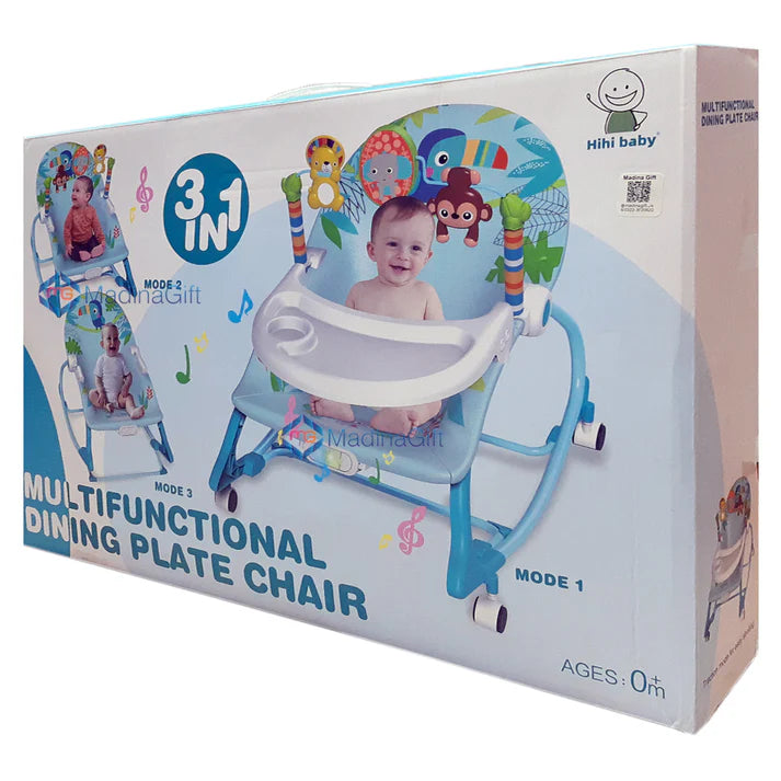 3-in-1 Multifunctional Dining Rocking Chair With Music For Toddlers