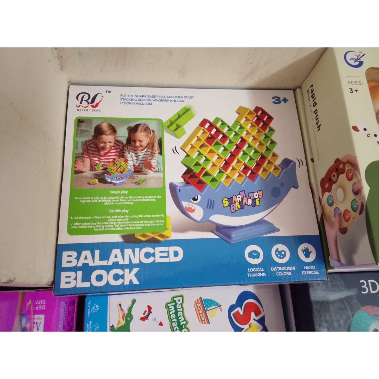 Tetra Power 16 Pcs Game | Shark Toy Balance | Balancing Blocks 2-4 Player Game