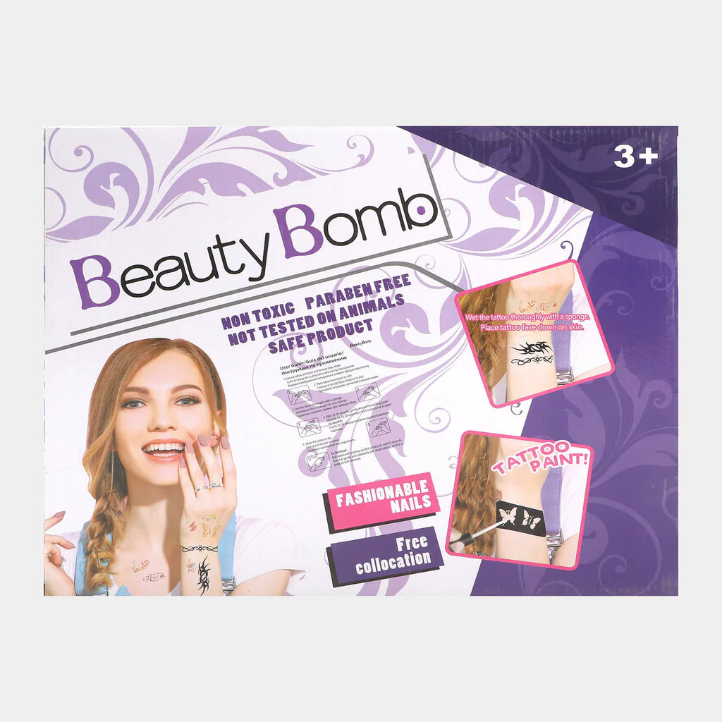 DIY Artificial Tattoo Design & Paint Set For Girls