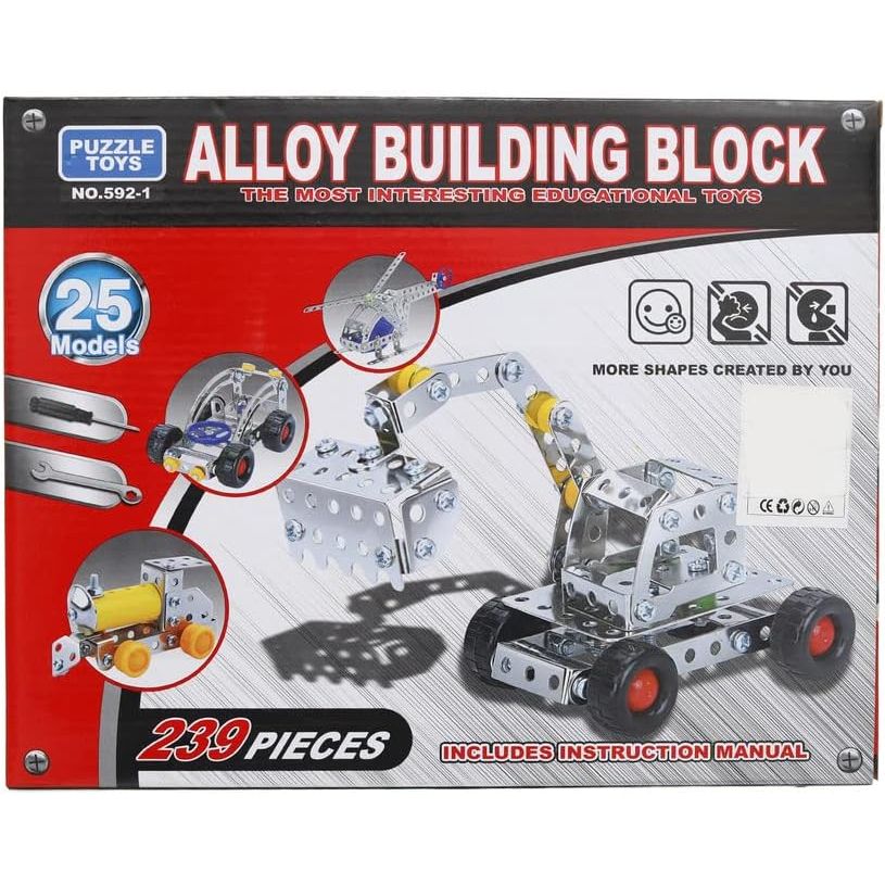 Alloy Building Blocks 242 Pieces Silver