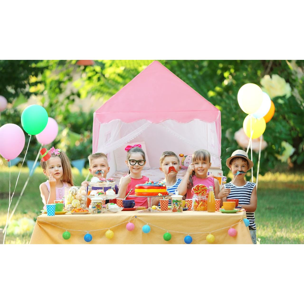 Tent House With Lights | Big Tent House For Kids | Pink Princess Playhouse Castle