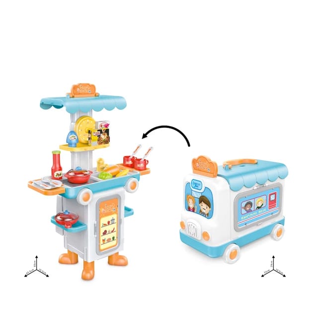 Transforming Kitchen Set | 2in1 Deformation Bus Play Set