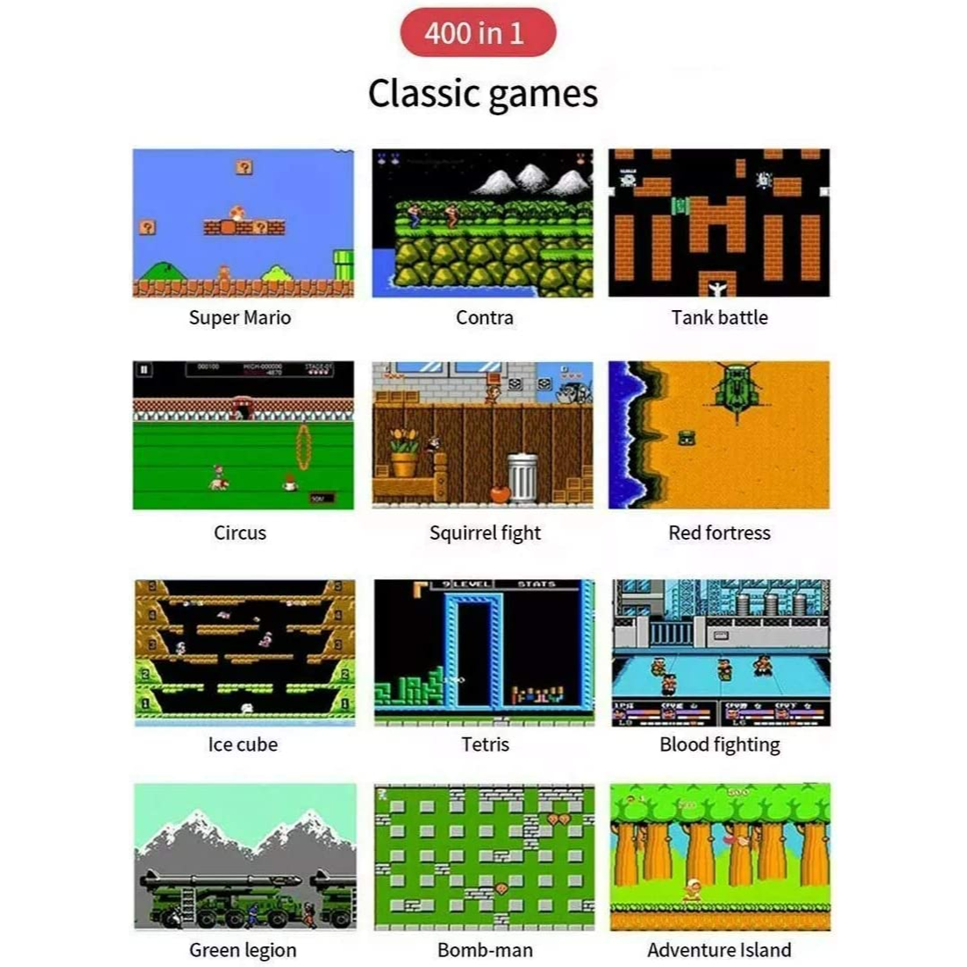 Sup Game Box with Mario, Super Mario, Dr Mario, Contra and 400 More