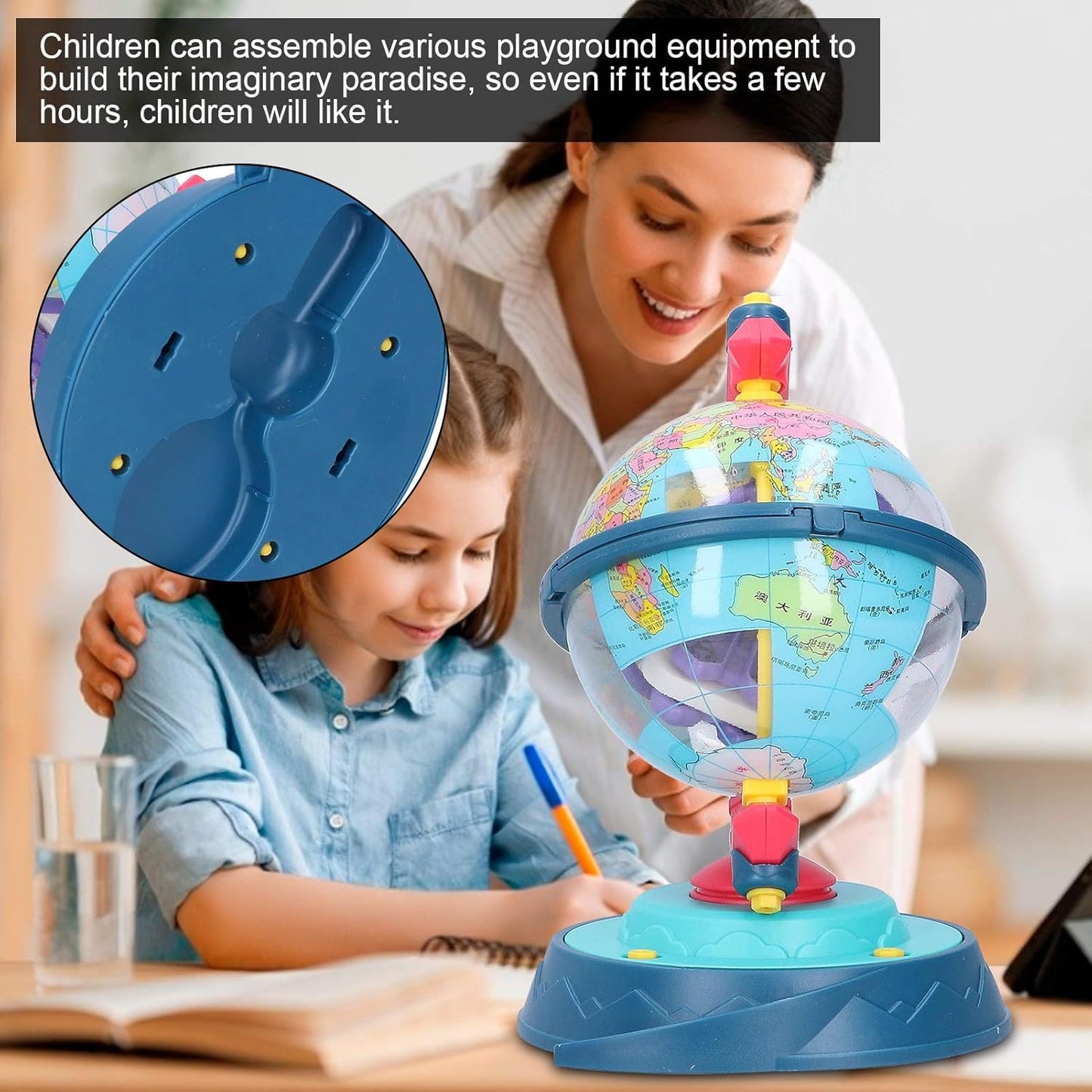 DIY Amusement Park Assembly Globe | Learning Globe Toy For Kids