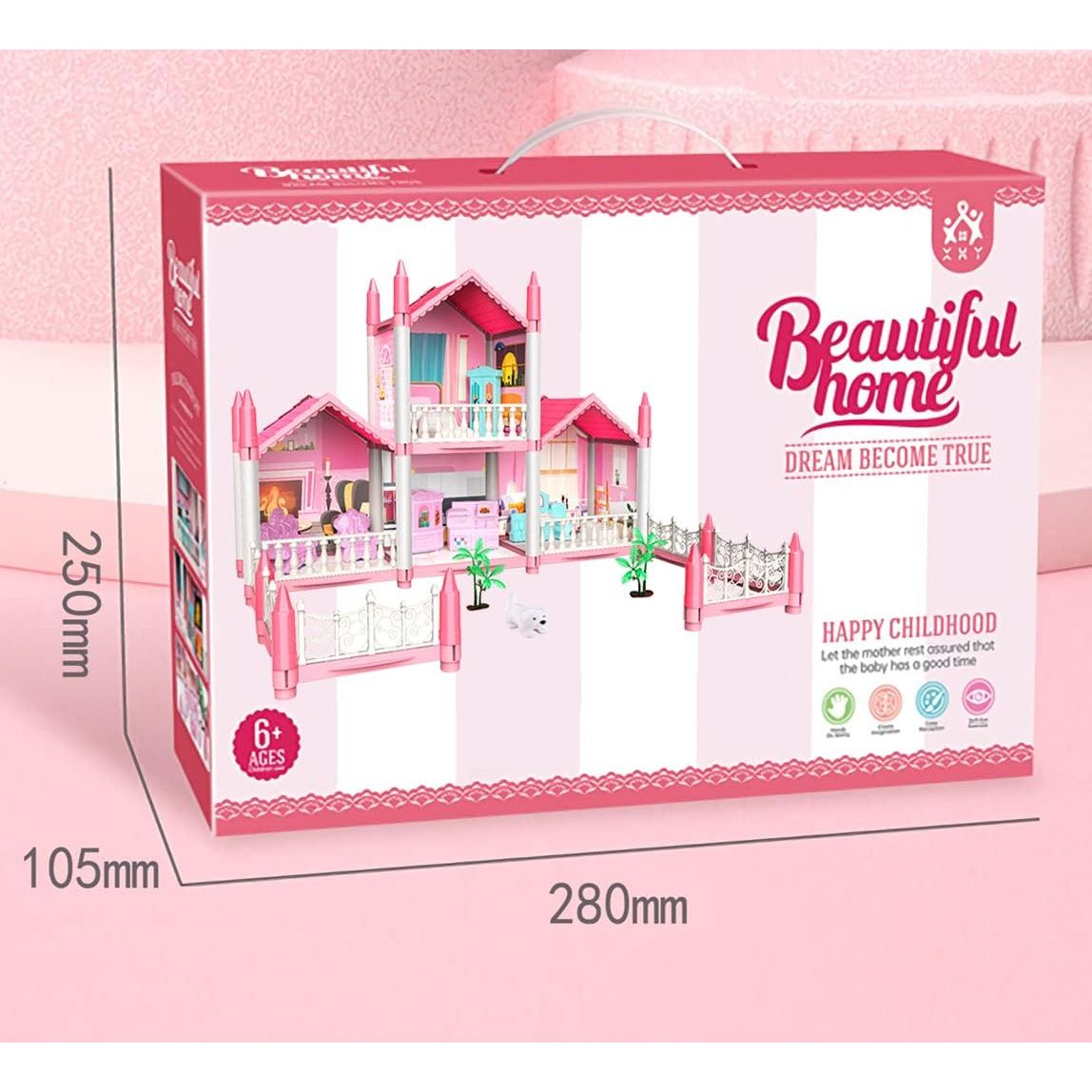 9- Rooms 3- Storey Doll House Villa Set