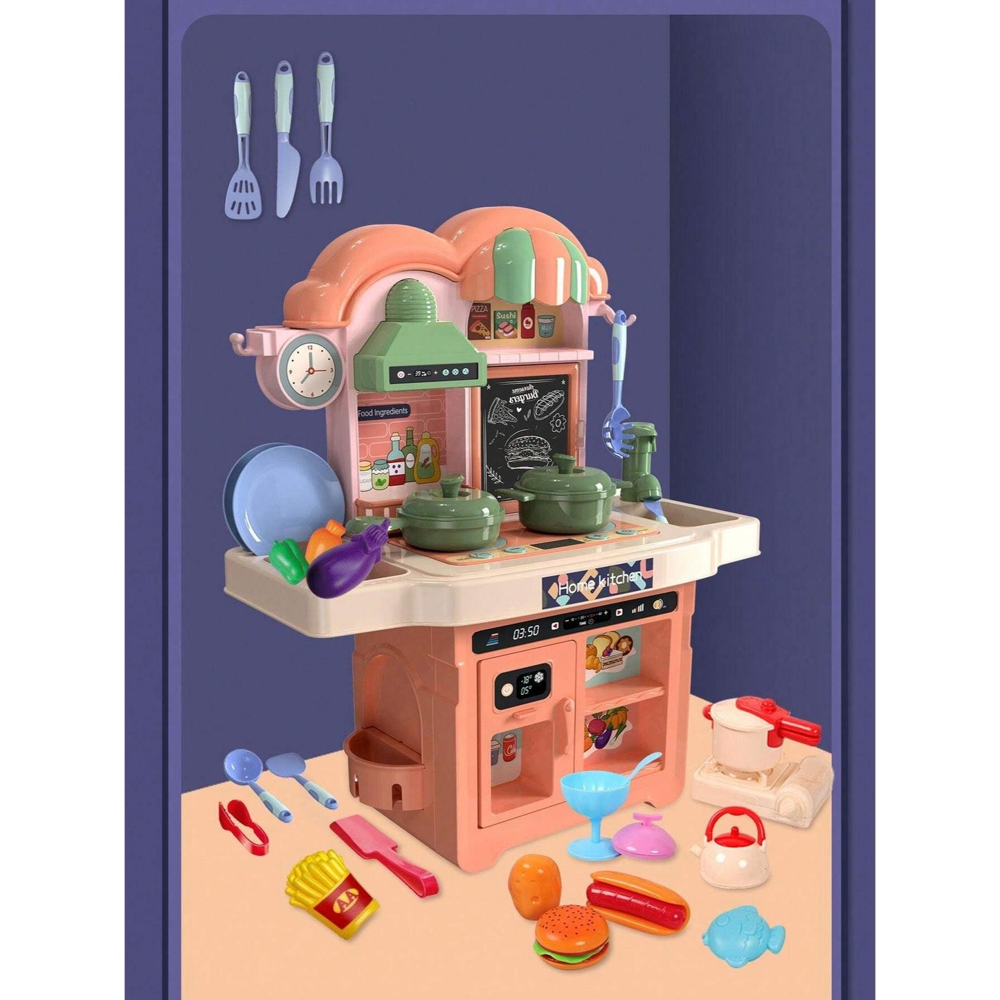 Multifunctional Happy Baby Role-Playing Kitchen Set | Water Sink Faucet With 25+ Accessories