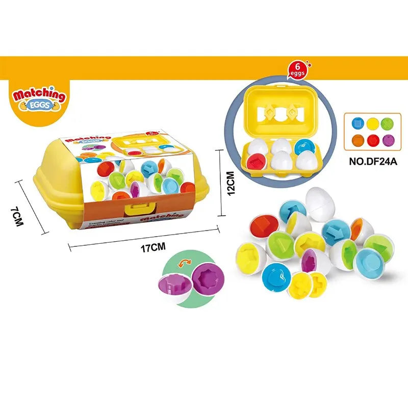 6 Pcs Smart & Shape Matching Eggs Toys For Kids