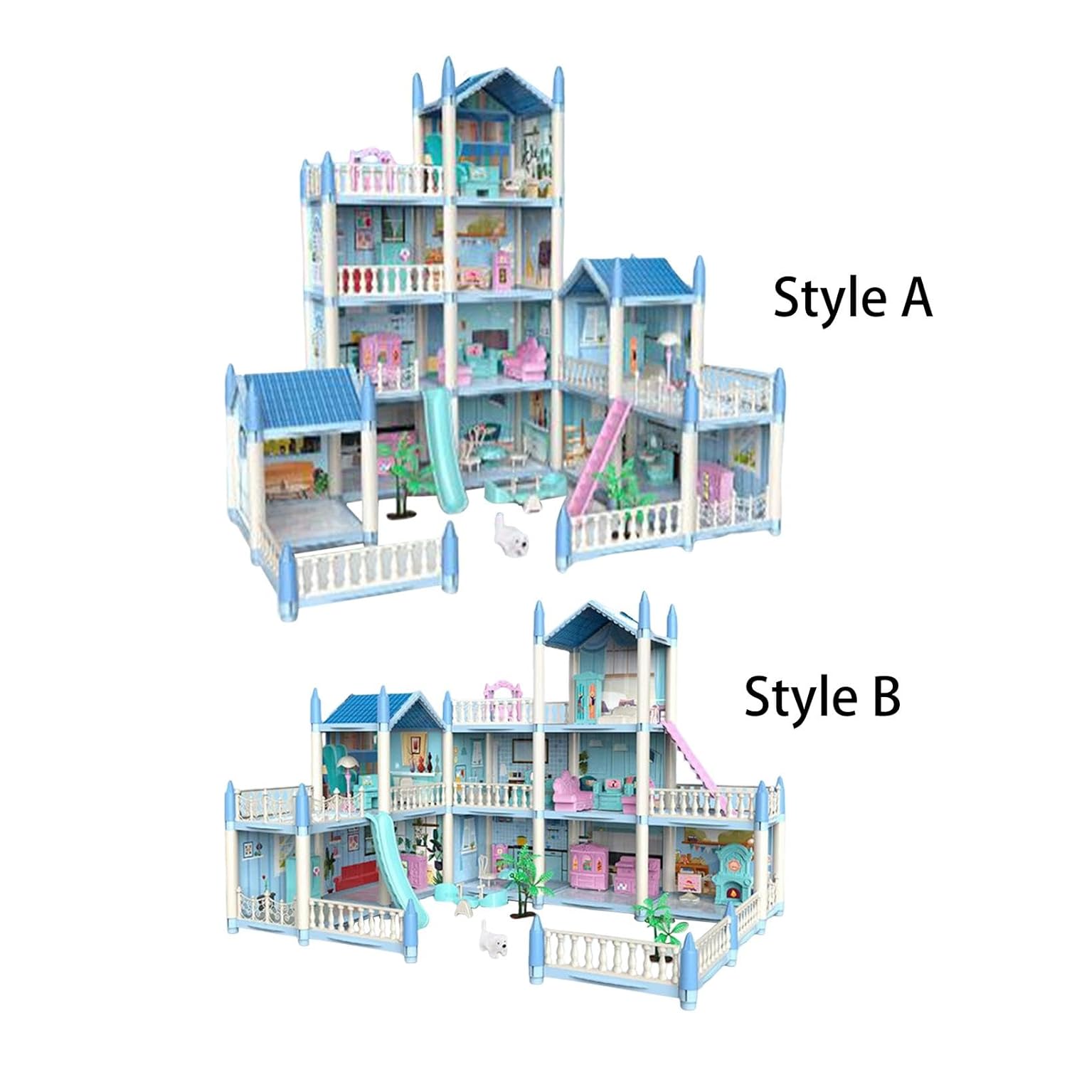 Happy Childhood 4 Story & 11 Room Doll House Playset For Kids