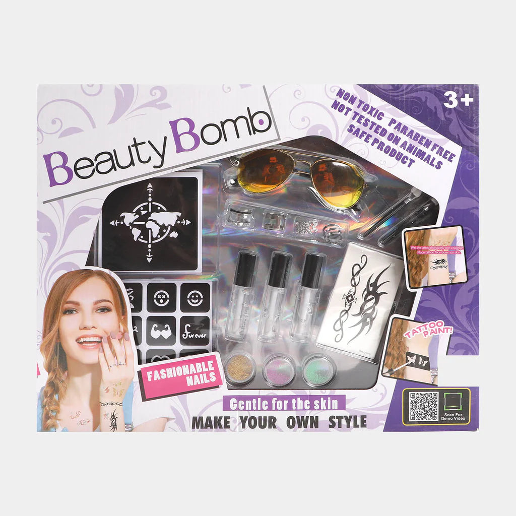 DIY Artificial Tattoo Design & Paint Set For Girls