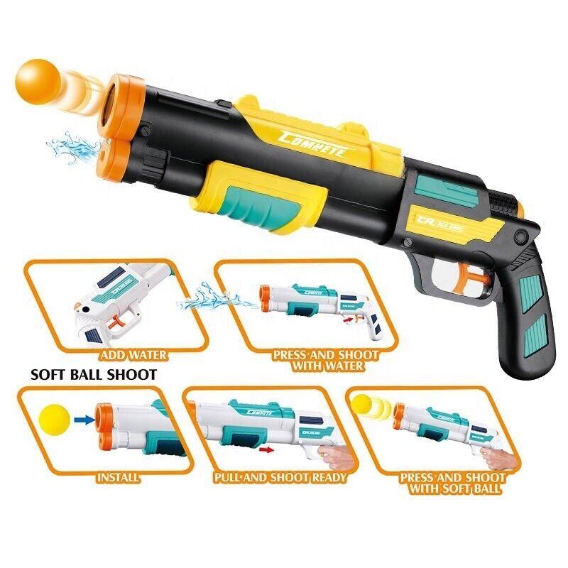 Magic Gun Shoot Dual Function | 2in1 Water & Soft Bullet Gun With Targets