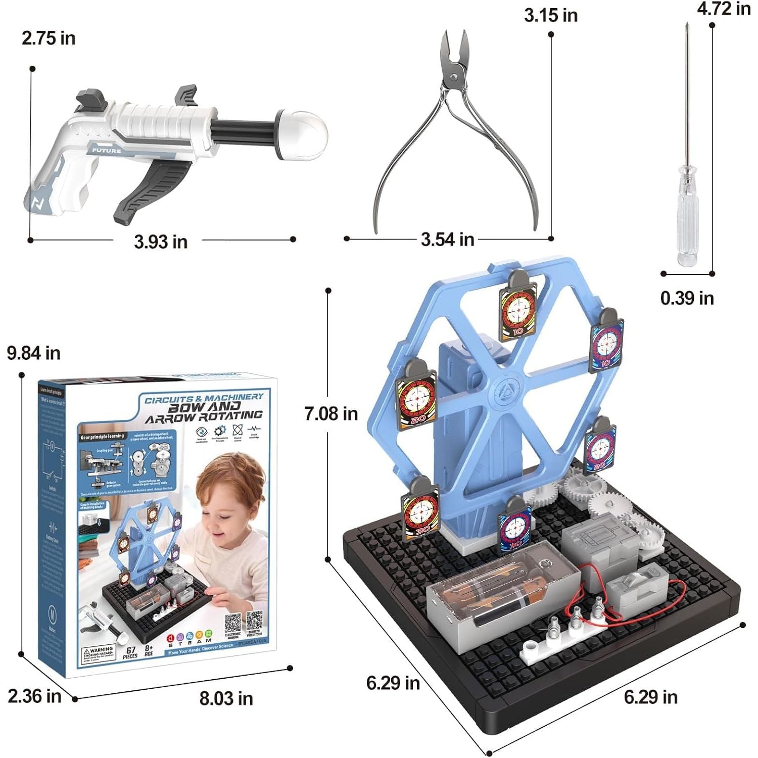 DIY Bow And Arrow Rotating Circuit Kit Toy