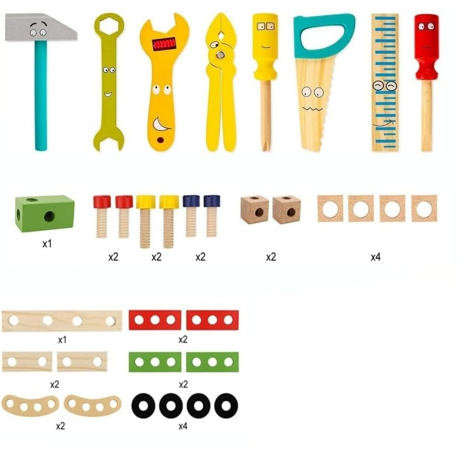 Wooden Nuts & Bolts Construction Toy | DIY Screw Assembly Wooden Toy