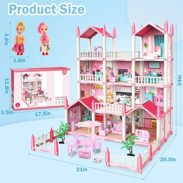 4 Storey Doll House With LED Lights