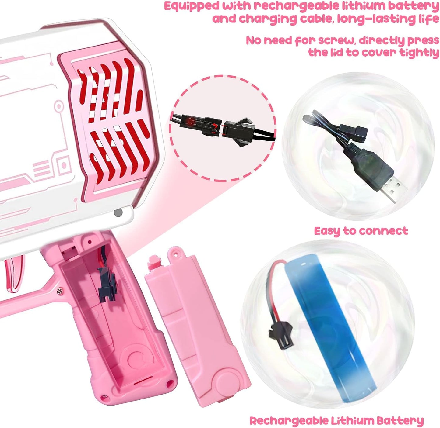 Bazooka Bubble Machine Gun | Soap Spray 69 Holes Gun
