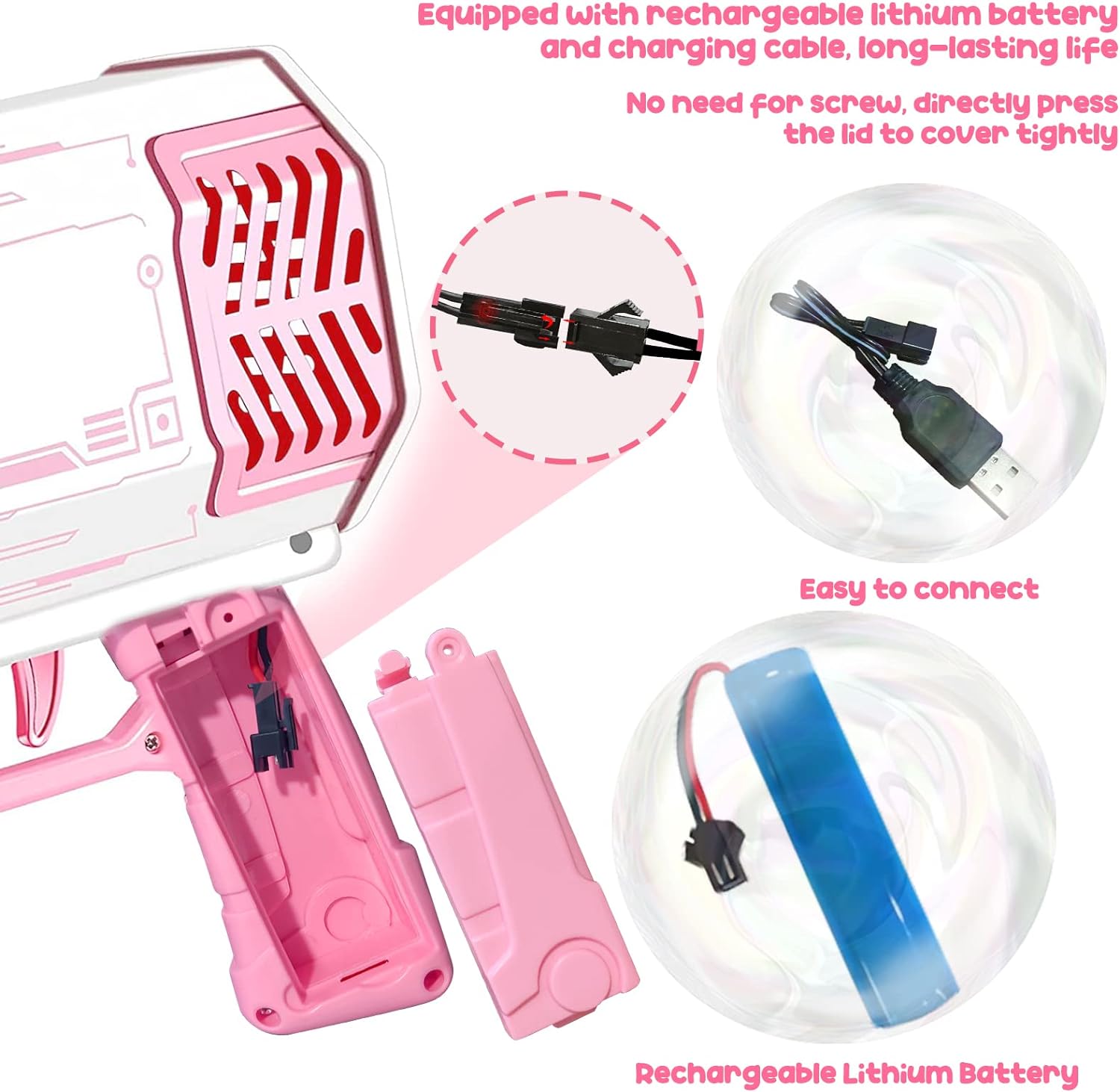 Bazooka Bubble Machine Gun | Soap Spray 69 Holes Gun