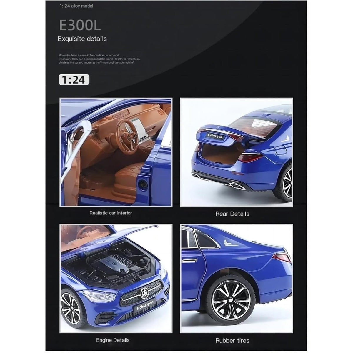 1:24 Die-Cast Mercedes-Benz E300L with Lights