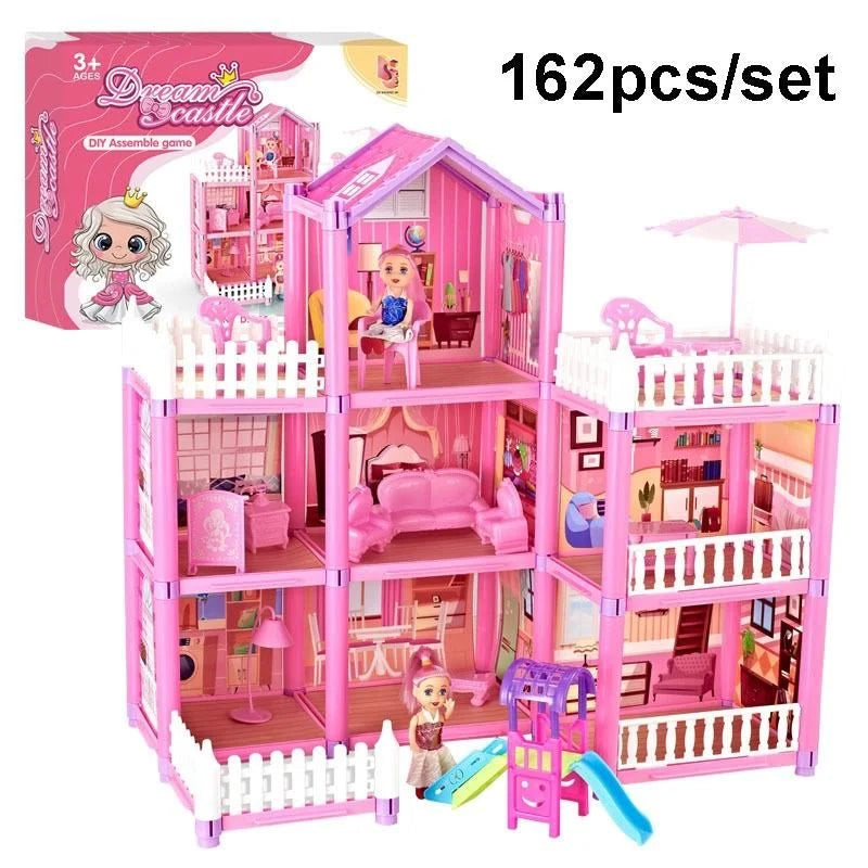 162 PCS Barbie Dream Castle Doll House Play Set