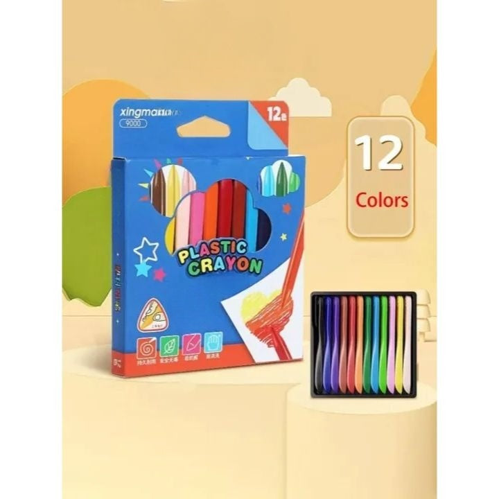 Plastic Triangular Shaped Color Crayons | 12 Pcs & 18 Pcs Colouring Set