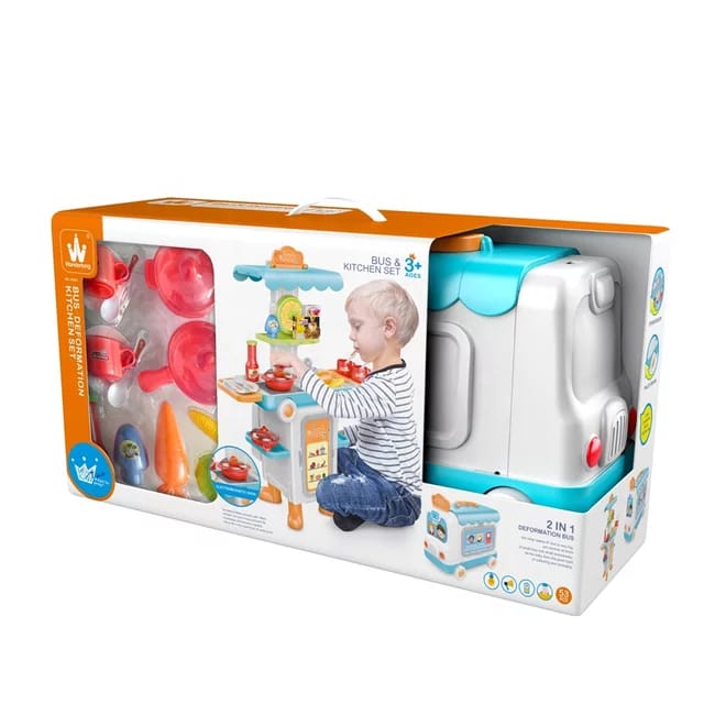 Transforming Kitchen Set | 2in1 Deformation Bus Play Set