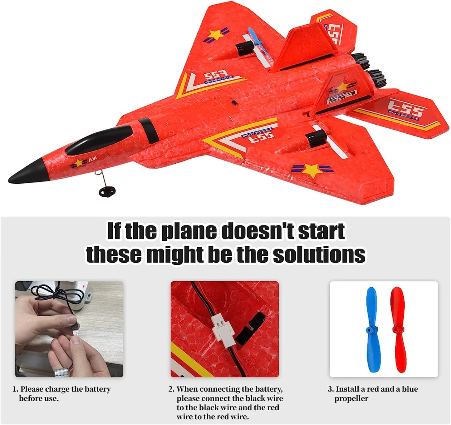 RC Glider AirCraft F-22 2.4Ghz of Light weight, Led Drone & USB Charging For Kids and Beginners
