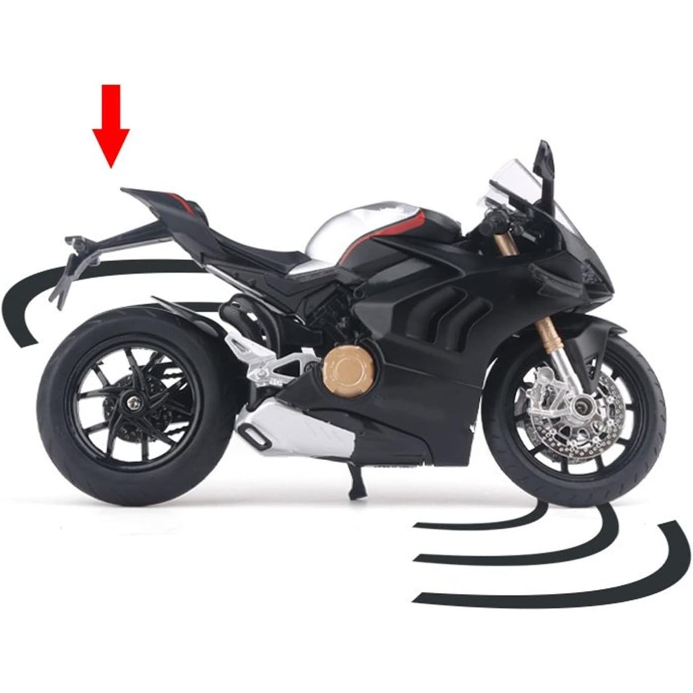 Die Cast Duccati Crose Alloy Motorcycle Toy With Lights