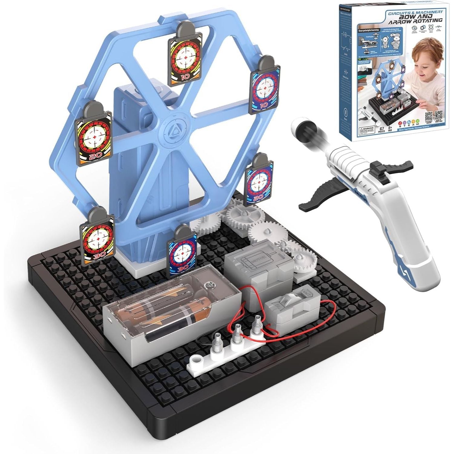 DIY Bow And Arrow Rotating Circuit Kit Toy