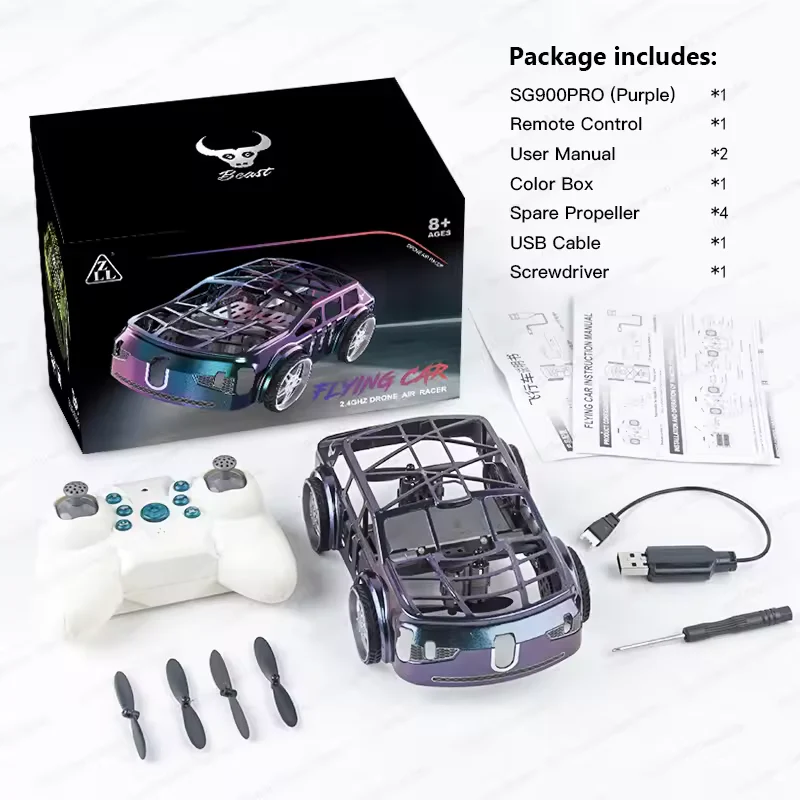 Remote Control Flying Car and Drone 2-IN-1 Land & Air Dual-Mode RC Car