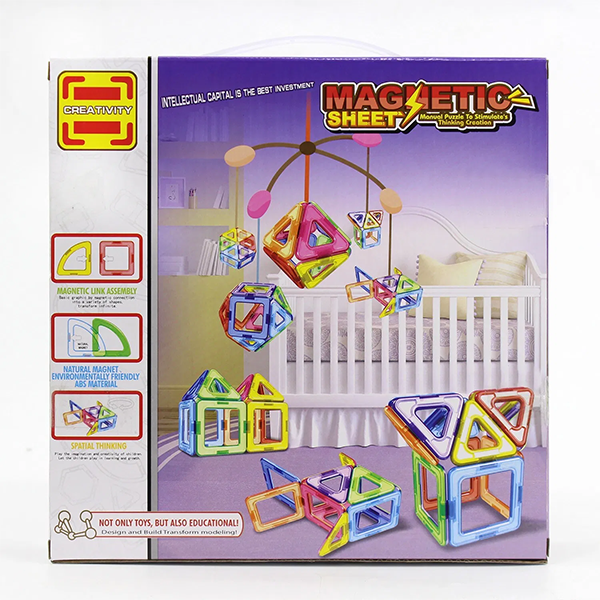 30Pcs Magnetic Sheet With Colorful Blocks & Puzzle Box