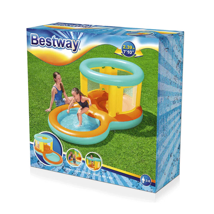 Bestway Inflatable Jumping Bouncer & Paddling Pool 7ft 10in x 4ft 8in x 3ft 4in (5in Depth)