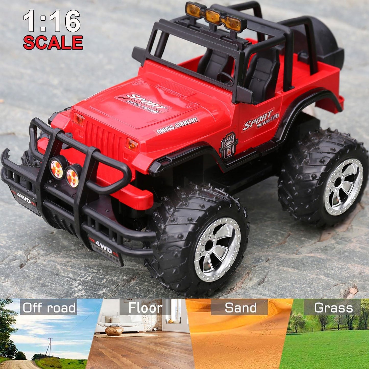 RC Off Road Jeep Car With Rechargeable Battery