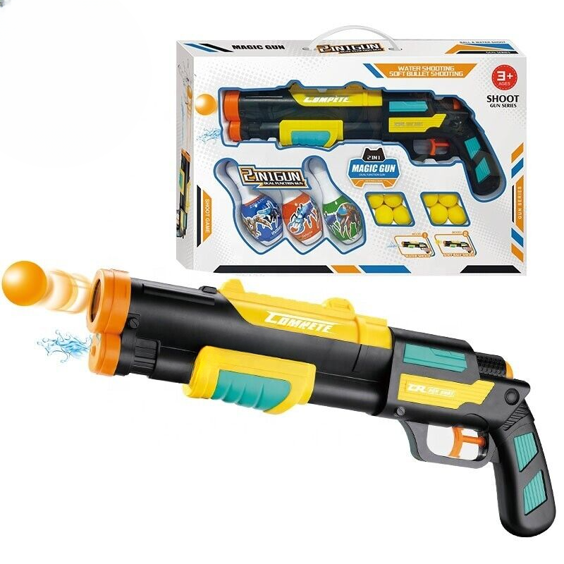 Magic Gun Shoot Dual Function | 2in1 Water & Soft Bullet Gun With Targets