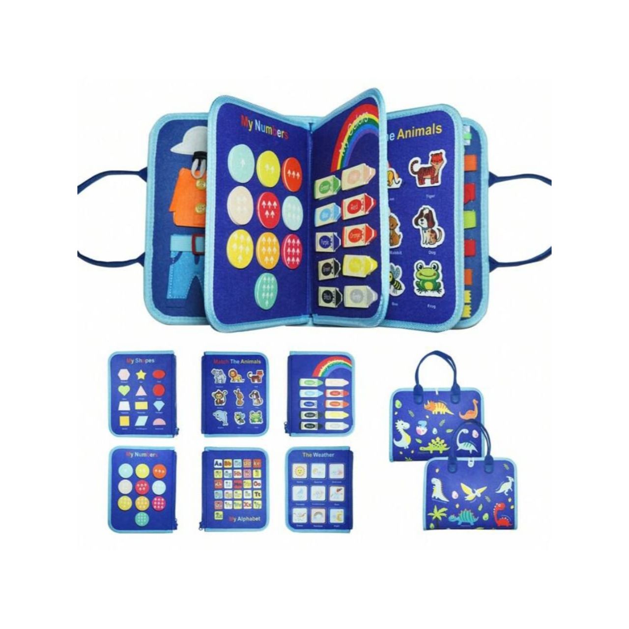 Learning Montessori Book | Hahaland 8 Pages Multi Functional Educational Book | Interactive Busy Book