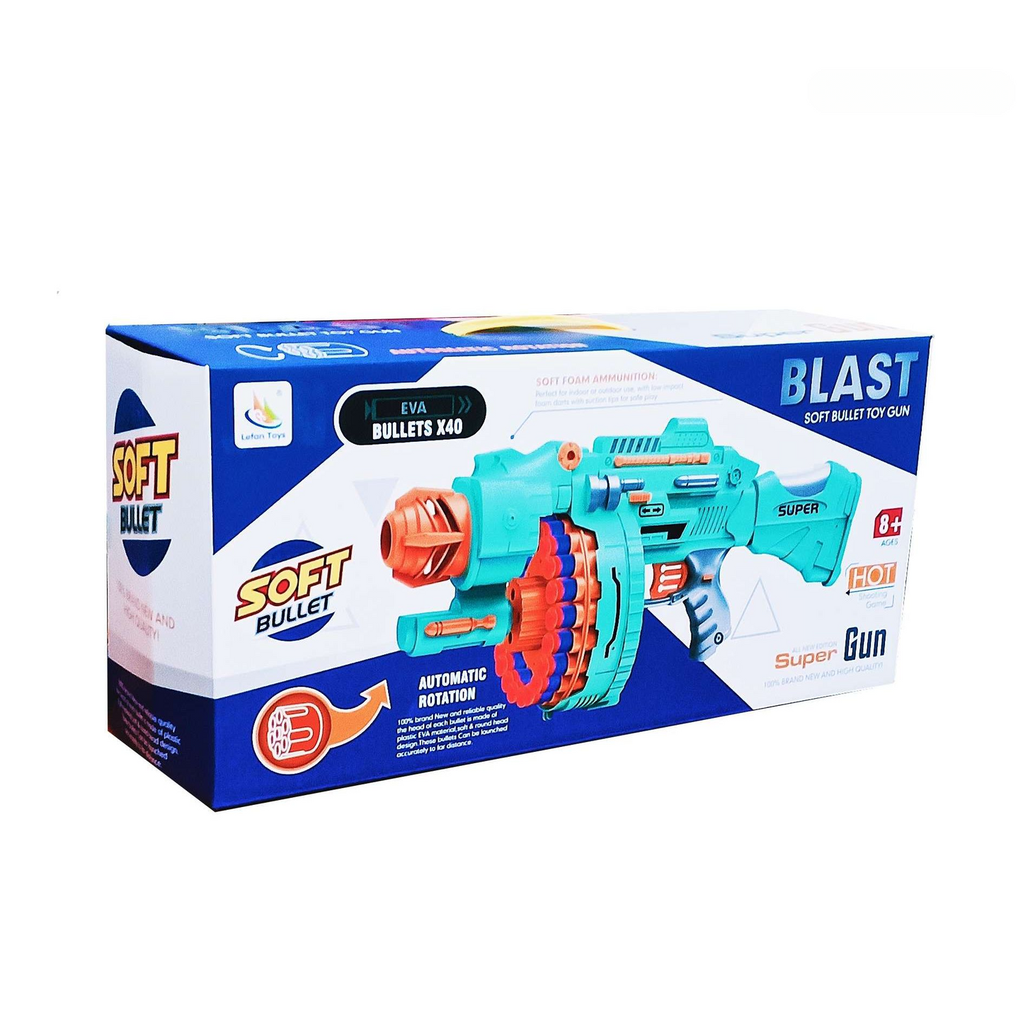 Blast Soft Bullet Toy Gun | Automatic Drum Gun