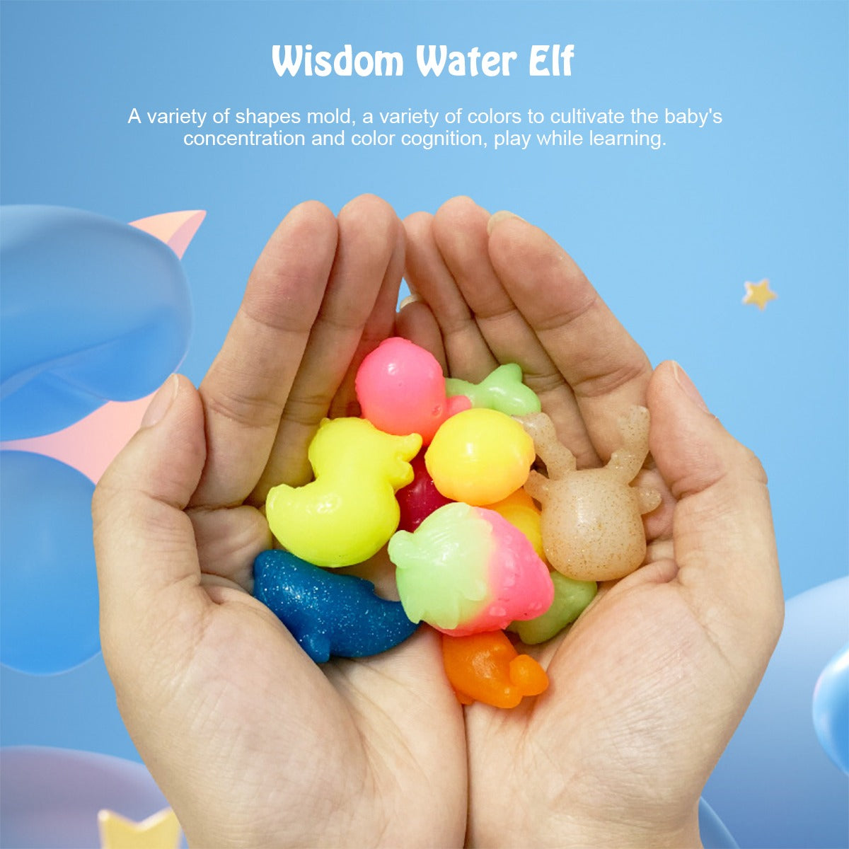 Magical Waterscape Toy Set | Build 3D Jelly Sea Animals | DIY 3D Water Art Kit with 8 Molds & 12 Colors | Fun Learning Toy for Kids