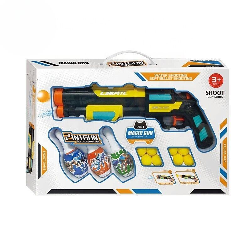 Magic Gun Shoot Dual Function | 2in1 Water & Soft Bullet Gun With Targets