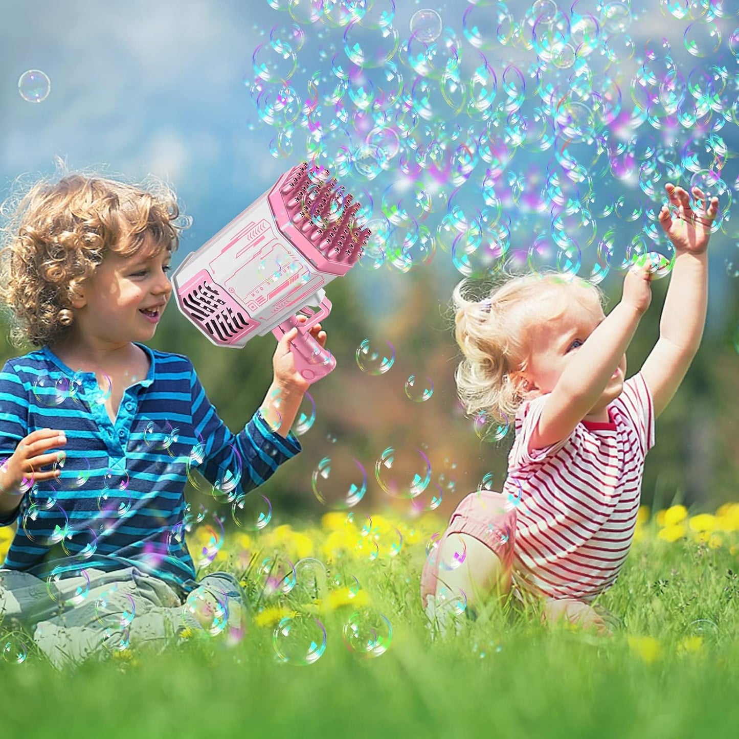 Bazooka Bubble Machine Gun | Soap Spray 69 Holes Gun