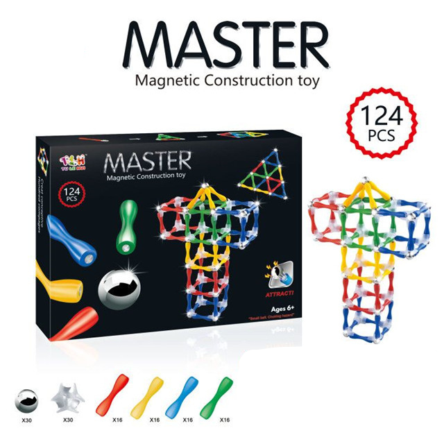Master Magnetic Construction Blocks | Magnetic Balls & Sticks | 63 & 124 Pcs