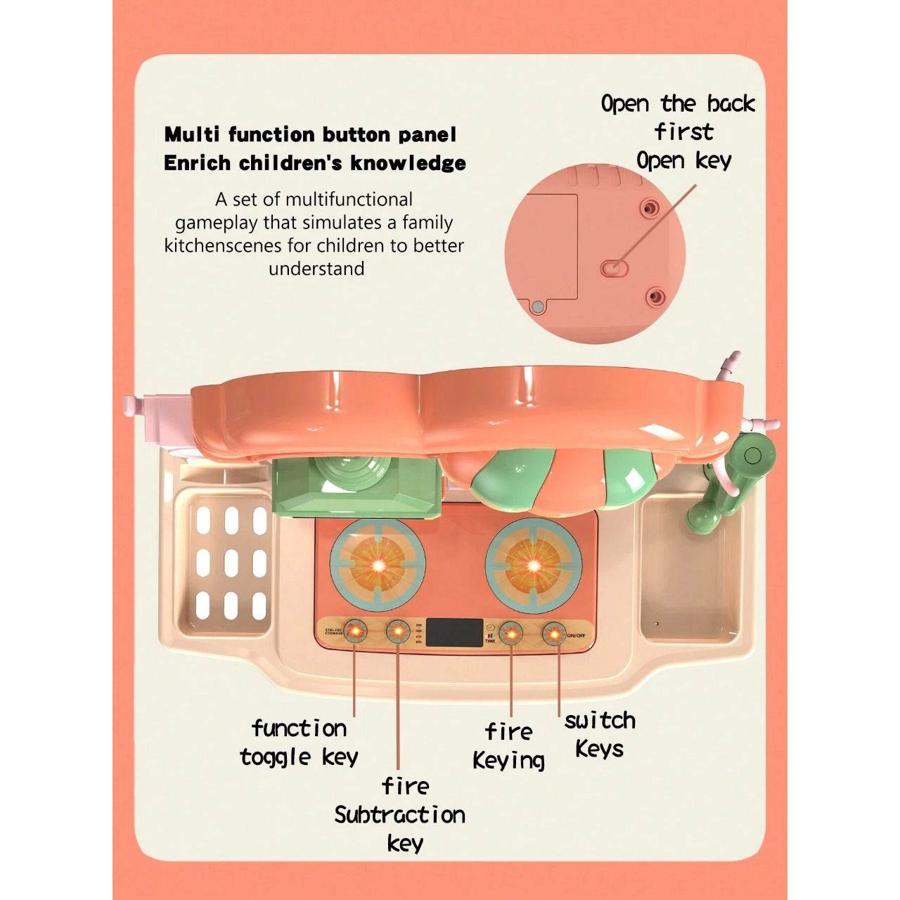 Multifunctional Happy Baby Role-Playing Kitchen Set | Water Sink Faucet With 25+ Accessories