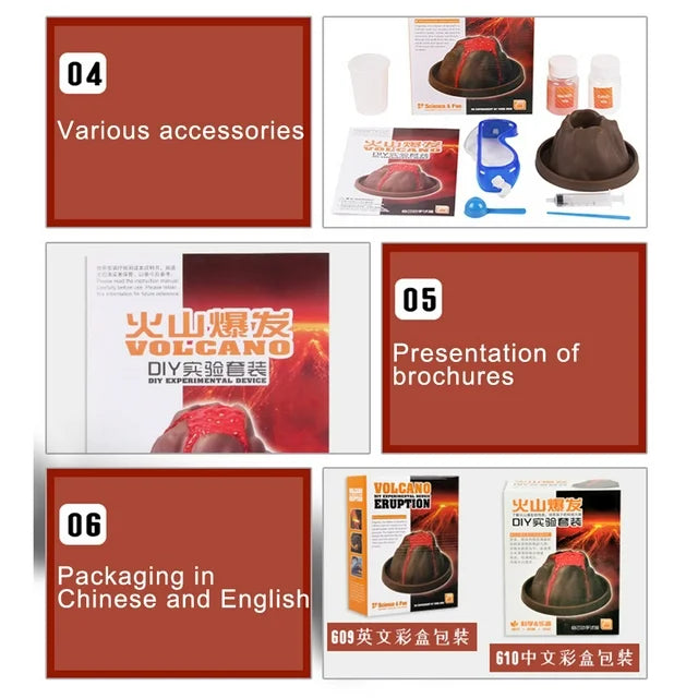 Volcano DIY Experimental Device Eruption | DIY Toy For Kids