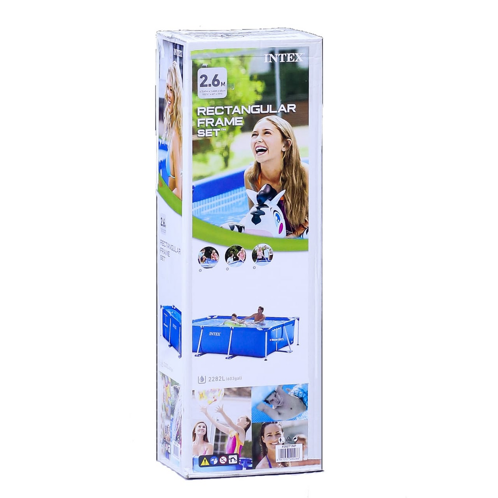 INTEX Above Ground Metal Frame Pool 8ft 6.5in x 5ft 3in x 2ft 2in