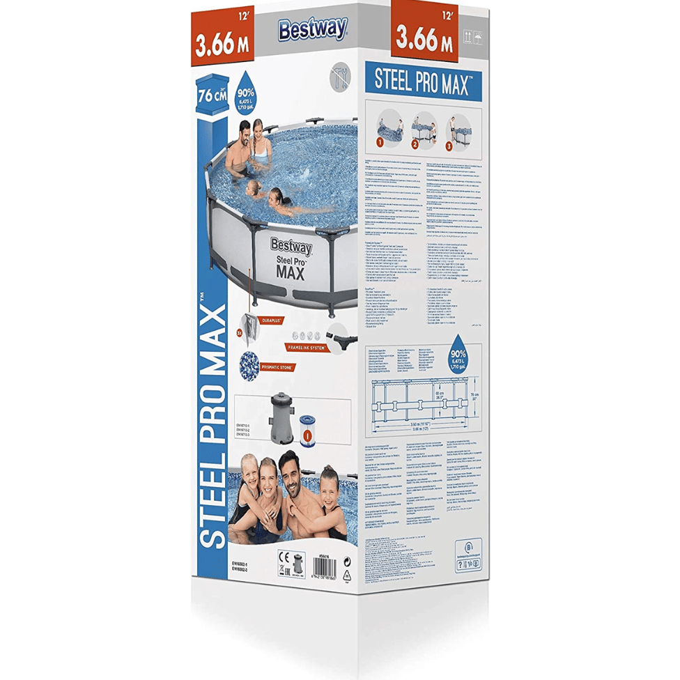 BESTWAY Steel Pro Round Swimming Pool 12ft x 2ft 6in