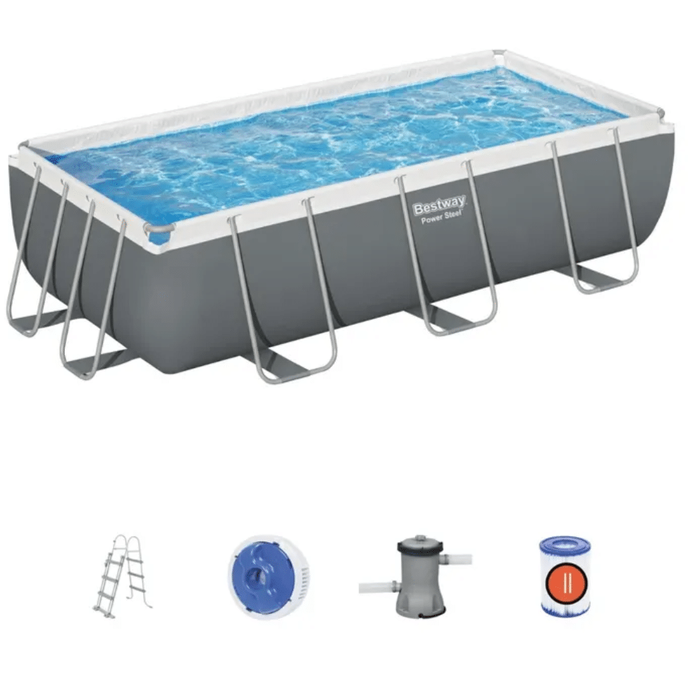 BESTWAY Power Steel Above Ground Rectangular Pool 13ft 3in x 6ft 7in x 3ft 3in